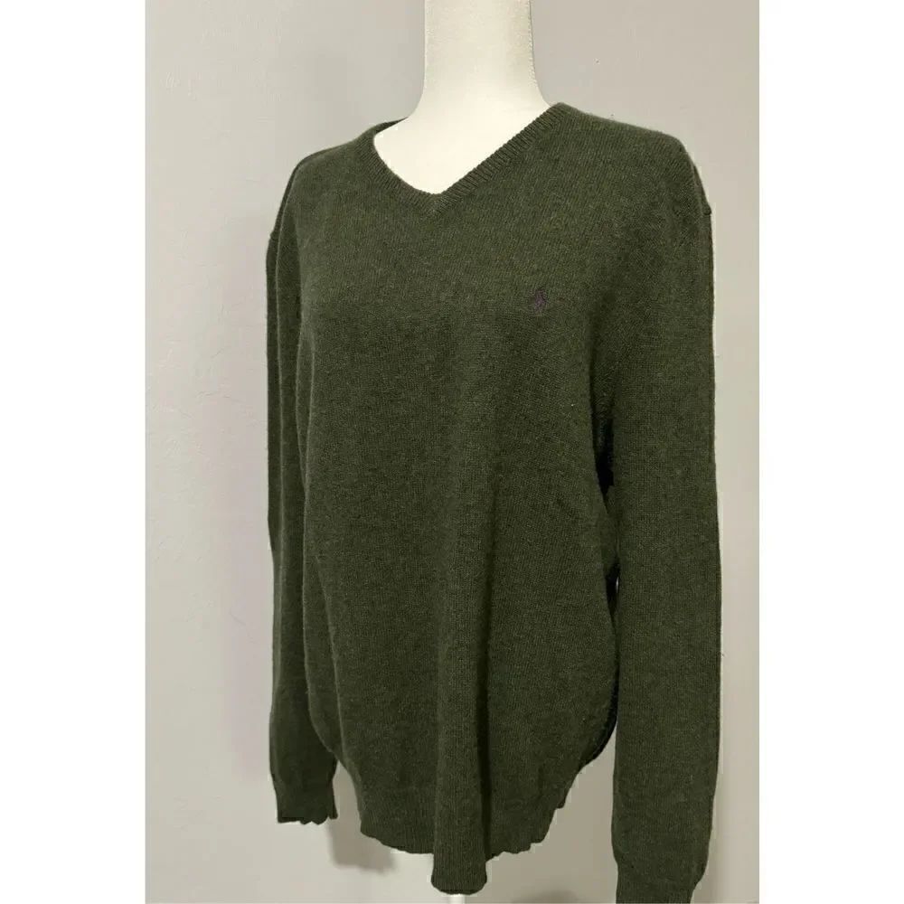 Polo Ralph Lauren vintage Green 100% lambswool pullover sweater XL